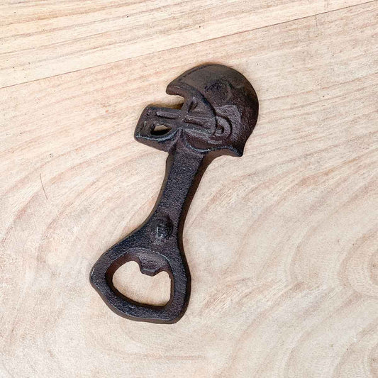 2.25x5.25 Football Helmet Bottle Opener - Antique Brown