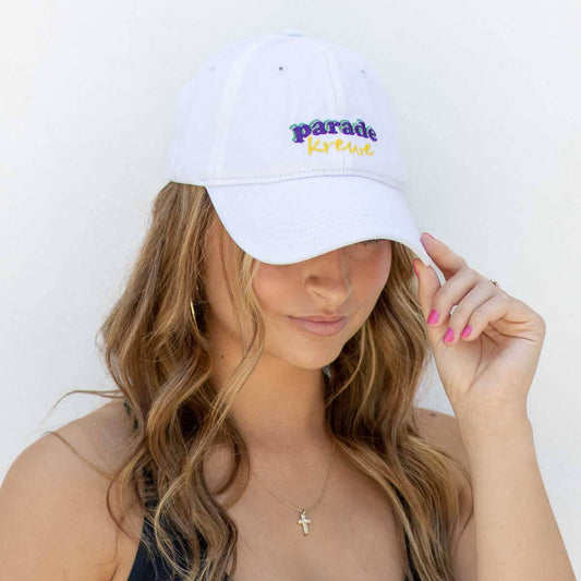 Parade Krewe Baseball Hat   White/Multi   One Size