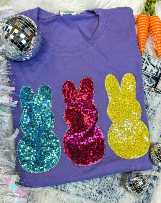Easter Bunny Trio Short Sleeve- Purple