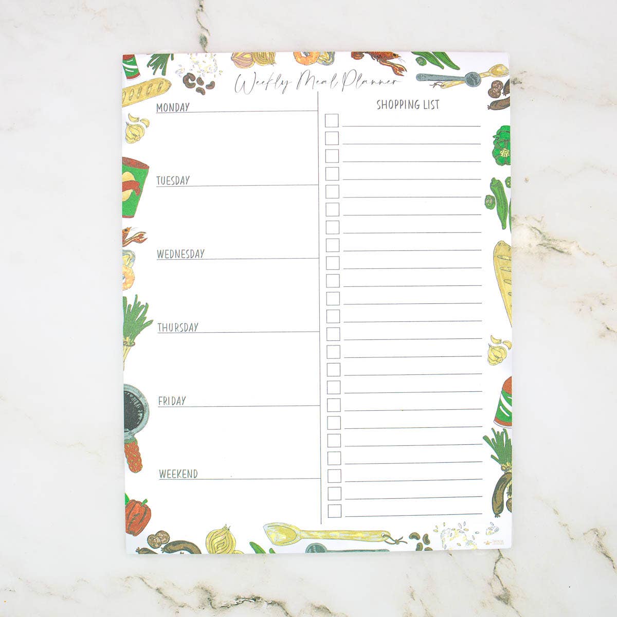 Kitchen Flavors Weekly Meal Planner  White/Multi    8.5x11