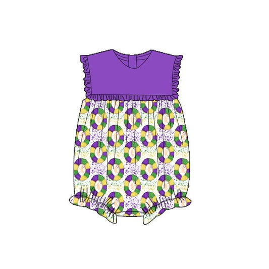 Girl Mardi Gras King Cake Bubble Purple
