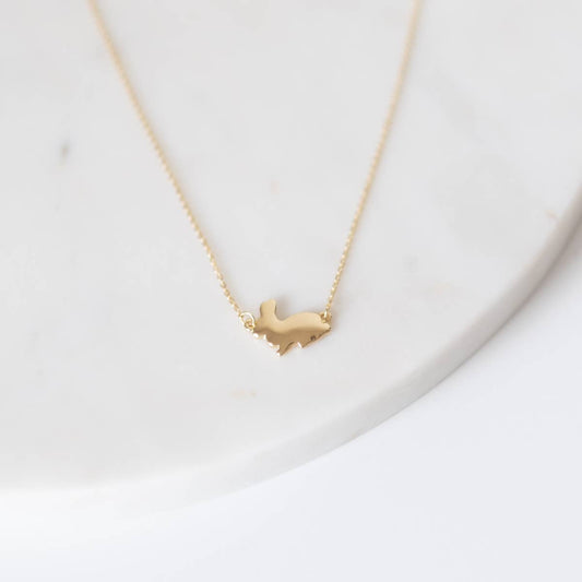 Bunny Necklace Gold 18"
