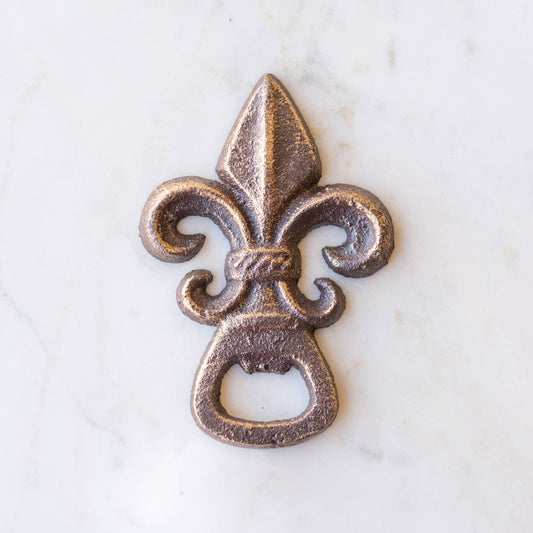 Fleur-de-lis Bottle Opener - Brown/Gold