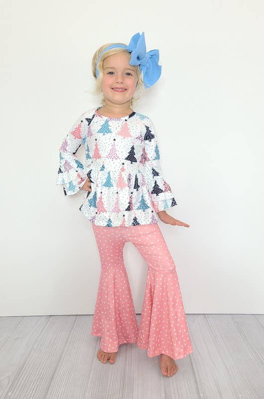 Christmas Confetti Trees Girls Pant Set