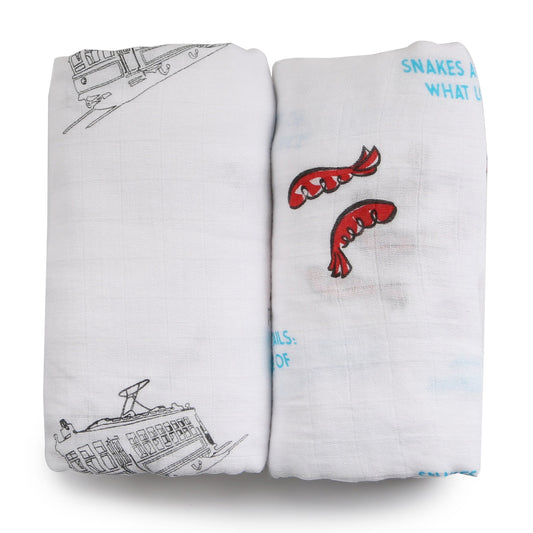 Louisiana Boy Swaddle Blanket Set- Pack of 2