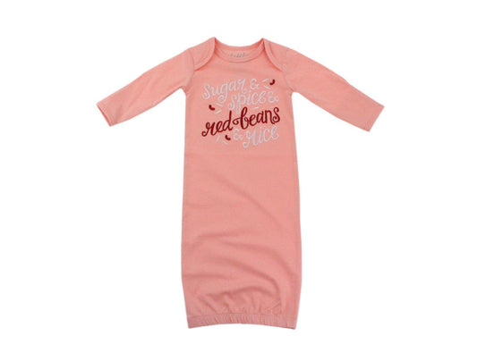 Red Beans and Rice Baby Gown 0-3M