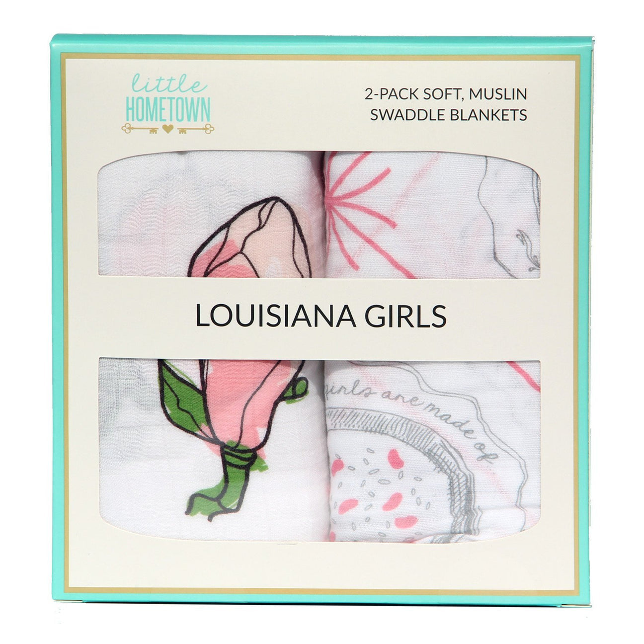 Louisiana Girl Swaddle Blanket Set- Pack of 2