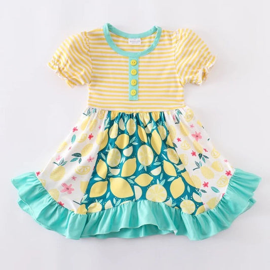 Lemon Print Stripe Dress