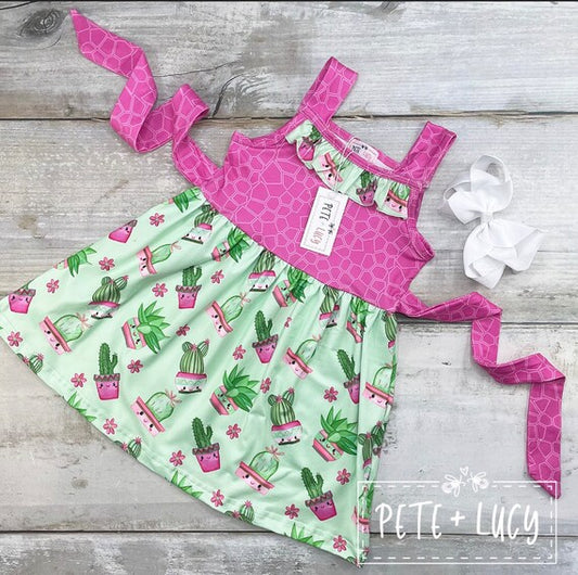 Sweet Succulent Green Cactus Dress