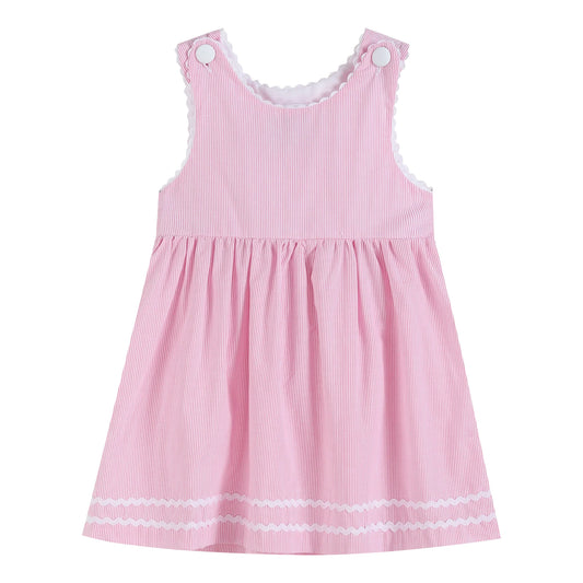 Classic Pink Seersucker Baby A-line Dress