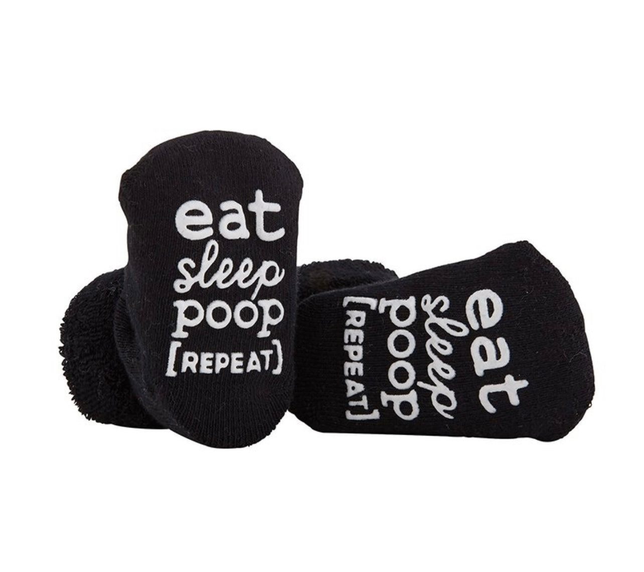 Eat, Sleep, Poop, Repeat Black Socks