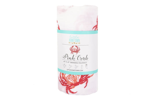 Pink Crab Swaddle Blanket
