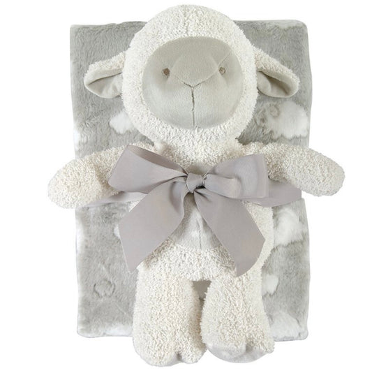Lamb Toy/Blanket Set Gray