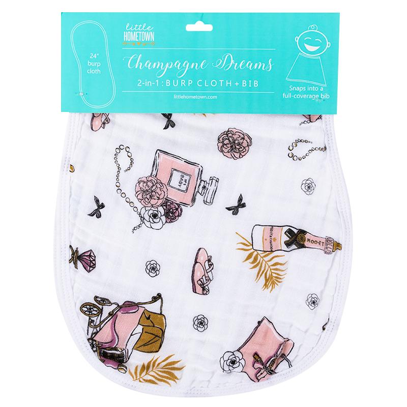 Champagne Dreams Burp/Bib Combo