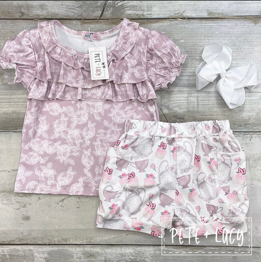 Vintage Tea Party Short Set