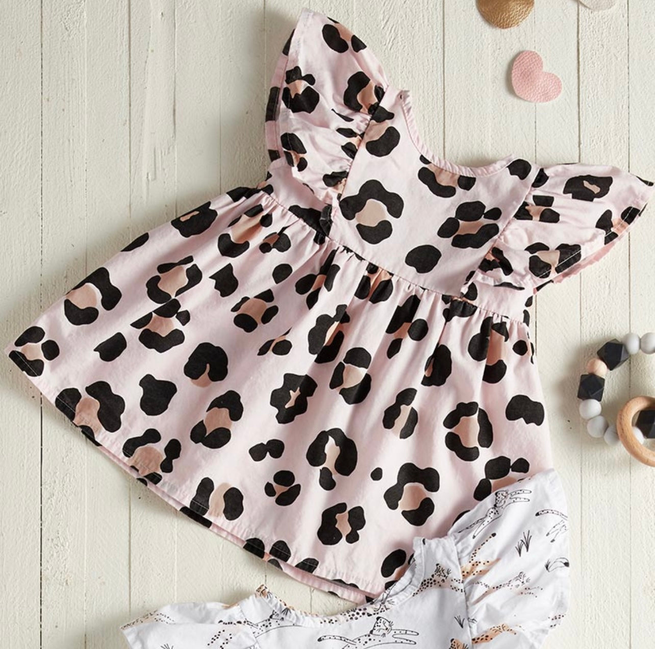 Flutter Sleeve Cheetah Dress 3-6M