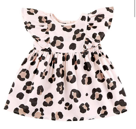 Flutter Sleeve Cheetah Dress 3-6M